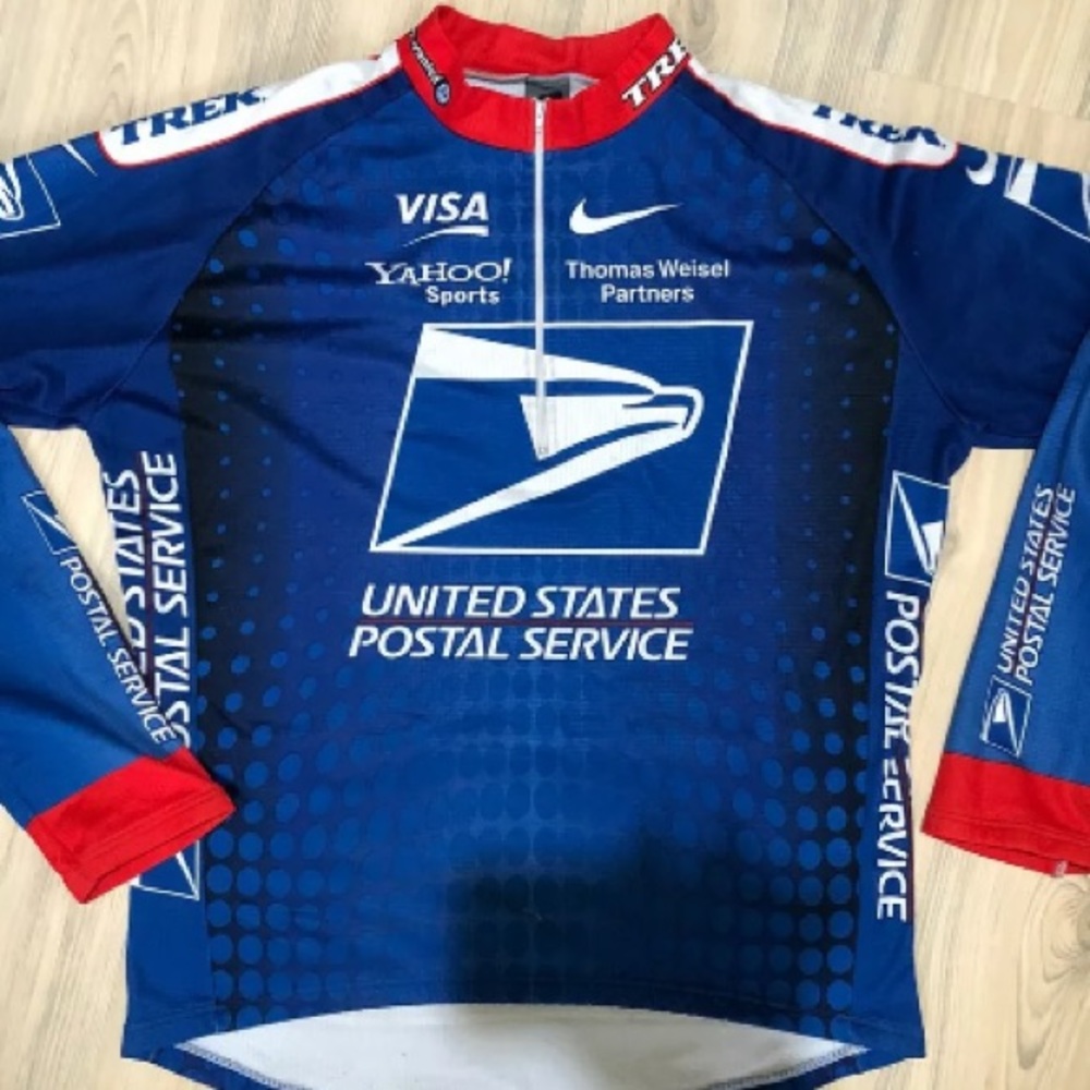 Vintage Nike USPS Cycling Lance Armstrong 2001 Tour De France Jersey Shirt XXL